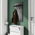 Wandgarderobe Garderobenpaneel Flurgarderobe MAXI mit SCHWARZE Haken | Anthrazit