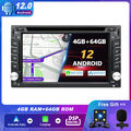 2 DIN Car Play Android 12 Autoradio GPS Navi DSP DVD/CD DAB+ OBD 8-Kern 4GB+64GB