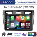 DAB+ 8Core Android 14 Autoradio Apple Carplay Navi Für Ford Fiesta MK5 2002-2008