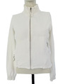 GAS weiße Baumwolljacke Y2K Damen gerafft cropped Reißverschluss Retro Größe M