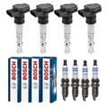 4x ENGITECH Zündspule +4x BOSCH Zündkerze Laser Platinum passend für Mazda 3 BK