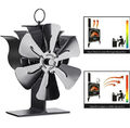 6-Flügel Stromloser Kaminofen Ventilator Stove Fan Gebläse Herd Lüfter Holzofen