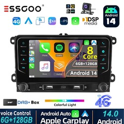 Android 14 Autoradio 6+128G 8Kern Für VW GOLF 5 6 Touran Tiguan GPS Carplay DAB+