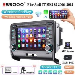 Android 14 Navi Autoradio GPS Carplay DAB+ WIFI 32G Für AUDI TT MK2 8J 2006-2012