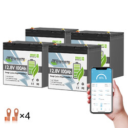 Mini 12V 100Ah Bluetooth LiFePO4 Akku Lithium Batterie Solarbatterie Solaranlage