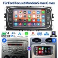 7" Carplay Android14 Autoradio GPS Navi KAM Für Ford Focus Mondeo S/C-Max Galaxy
