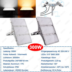 Modul LED Fluter 100W 200W 300W Scheinwerfer Flutlicht Aussenstrahler Straßen DE