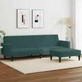Sofa Schlafsofa Klappsofa Sofabett Couch mit Fußhocker 2-tlg. Samt vidaXL