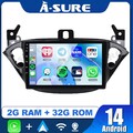 2+32G Für Opel Corsa E 2015-2019 Adam Android 14 Autoradio GPS Navi CarPlay WIFI