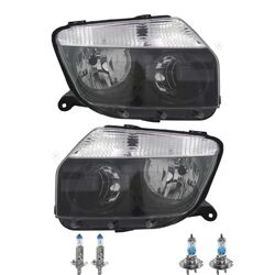 Scheinwerfer Set links rechts schwarz inkl. OSRAM Lampen H7 H1 für Dacia Duster