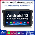 Android 13 CarPlay Autoradio GPS Navi WIFI Für Smart Fortwo 451 2005-2010 4G+64G