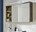 Spiegelschrank Eiche Riviera grau Beton Design 123 cm 3D Beleuchtung Option Bay