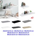 2x Wandboard Wandregal Hängeregal Bücherregal CD DVD Holz Regal Schweberegal MDF