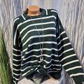 Sheego Pullover Pulli Strick Grün weiß gestreift Übergröße Damen (5 550) NEU