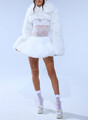*** LUXUS JACKE KUNSTPELZ  PELZ FELL MOB WIFE EXTREM KURZ WEISS XL  44  **