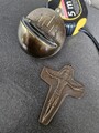 Kreuz aus Messing / metall Erstkommunion plus Weihwasser Behälter mit Glas ‼️