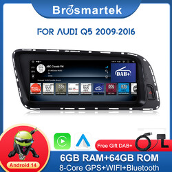 8.8" DAB+ Android 14 Autoradio CarPlay 6+64GB GPS Navi für Audi Q5 8R 2009-2016