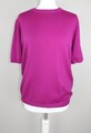 Peter Hahn reine tasmanische Wolle Kurzarm Pullover fuchsia rosa Strick Oberteil UK 14