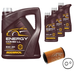 FEBI BILSTEIN Ölfilter 8L MANNOL Energy Combi LL 5W-30 für Mercedes-Benz