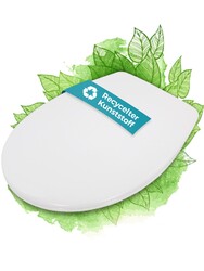 Toilettendeckel nachhaltig WC-Sitz Absenkautomatik Rezyklat Abnehmbar Weiß