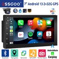 Carplay Autoradio 2 DIN Android 13 7 Zoll Bluetooth GPS NAVI WiFi RDS USB Kamera
