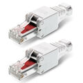 NEXMEX 2x Netzwerkstecker Cat6 RJ45 Stecker Netzwerk Werkzeuglose Montage Cat6a
