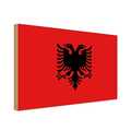 Holzschild Holzbild 18x12 cm Albanien Fahne Flagge Geschenk Deko