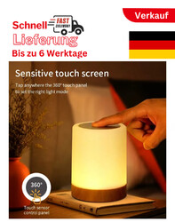 LED Nachttischlampe Nachtlicht Touch Dimmbar RGB Atmosphäre Tischlampe Akku USB