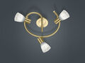 LED Deckenstrahler Spot LEVISTO Messing matt Glas Alabaster Ø 30 cm