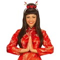 Schwarze Geisha Perücke Japanerin Karneval Perrücke Chinesin Asia Chinagirl