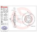 2x Bremsscheibe BREMBO 09.7011.11 passend für AUDI SEAT SKODA VW VW (FAW)