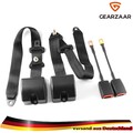 2x Auto Sicherheitsgurt 3 Punkt Universalgurt 290cm Schwarz Anschnallgurt