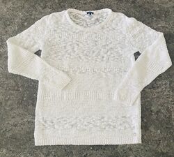 Cecil Damen  Pullover Strick Bluse Gr.36/38  Weiß Longpulli