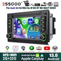 DAB+ Carplay Autoradio Android 13 2+32G GPS Kamera Für Audi A4 S4 RS4 SEAT RNS-E
