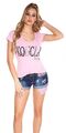 Trendy Koucla Forever T-Shirt mit  Spitze Gr  Einheitsgröße  34/36/38 Art L059