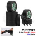 Schwarz General Malerkrepp Abklebeband Kreppband Kreppklebeband 10mm-60mm x 50M