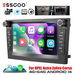 4+64G Carplay Autoradio Android 14 GPS RDS Kamera Für Opel Astra H Corsa Vectra