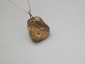 Vintage Jaspis Kettenanhänger mit 925 Silber Kette, Nugget Kettenanhänger