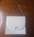 Besondere Handtasche, echtes Leder, Größe 18x15 cm mit Metallschulterriemen