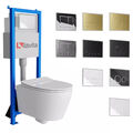Lavita Komplett Set Wand-WC Spülrandlos WC Sitz Vorwandelement Spülkasten 3/6L