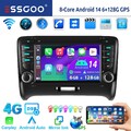 Autoradio 6+128G Android 14 Navi GPS Carplay WIFI Für AUDI TT MK2 8J 2006-2012