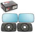2x Spiegelglas heizbar asphärisch konvex links rechts blau für BMW 7er E23 1982-
