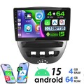 Für Toyota Aygo Citroen C1 Peugeot 107 Autoradio Android 15 GPS Navi WiFi BT RDS