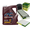 MANN Inspektionspaket 5L MANNOL Ceramic 5W-30 passend für Toyota IQ 1.0