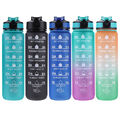 1000ML Sport Wasserflasche Gym Travel Trinkflasche mit Strohhalm BPA frei Tasse