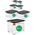 Novatool Aufbewahrungsbox Aufbewahrungsbox mit Deckel 1x80 L + 2x 15L + 2x 5L +
