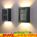 2-10X LED SOLARLEUCHTEN WANDLAMPEN ZAUNLEUCHTE GARTENLEUCHTE AUßEN TREPPEN LAMPE