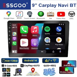 Android14 Apple Carplay Autoradio Doppel 2 DIN 6+128G Bluetooth GPS NAVI RDS KAM