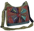 Schultertasche, Patchwork Hippie Tasche, Goa Tasche - grün - 30*35*15 cm