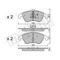 1x ORIGINAL® Metelli 22-0775-2 Bremsbelagsatz, Scheibenbremse Vorne, exkl.